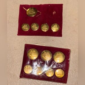 Gaunt London Sailing Ship Vintage set of 12 brass sailing ship uniform buttons